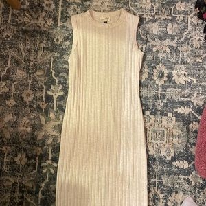 Cream knit midi dress